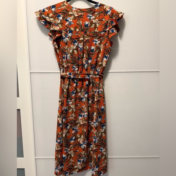 Monteau Orange Floral Dress - Picture 4 of 4